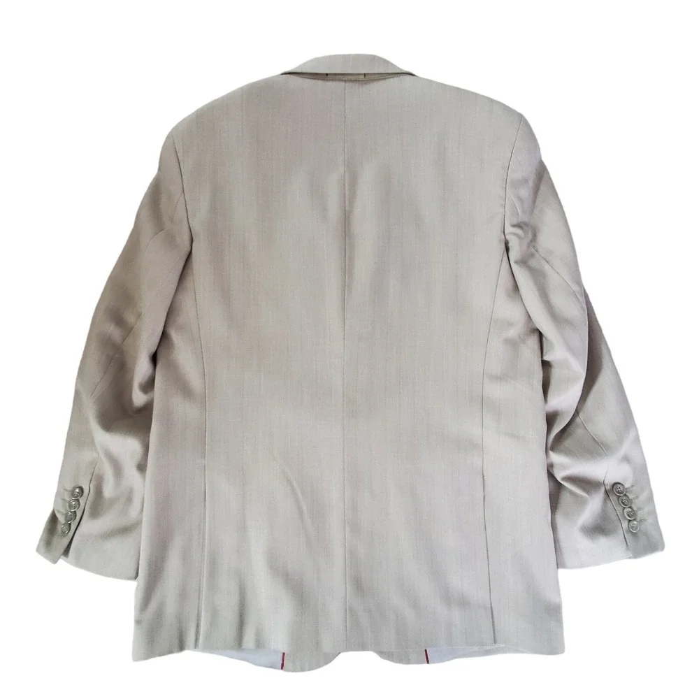 VINCI Men's 40R Tan Striped 2 Button Lined Blazer Sport Coat Italian Designed